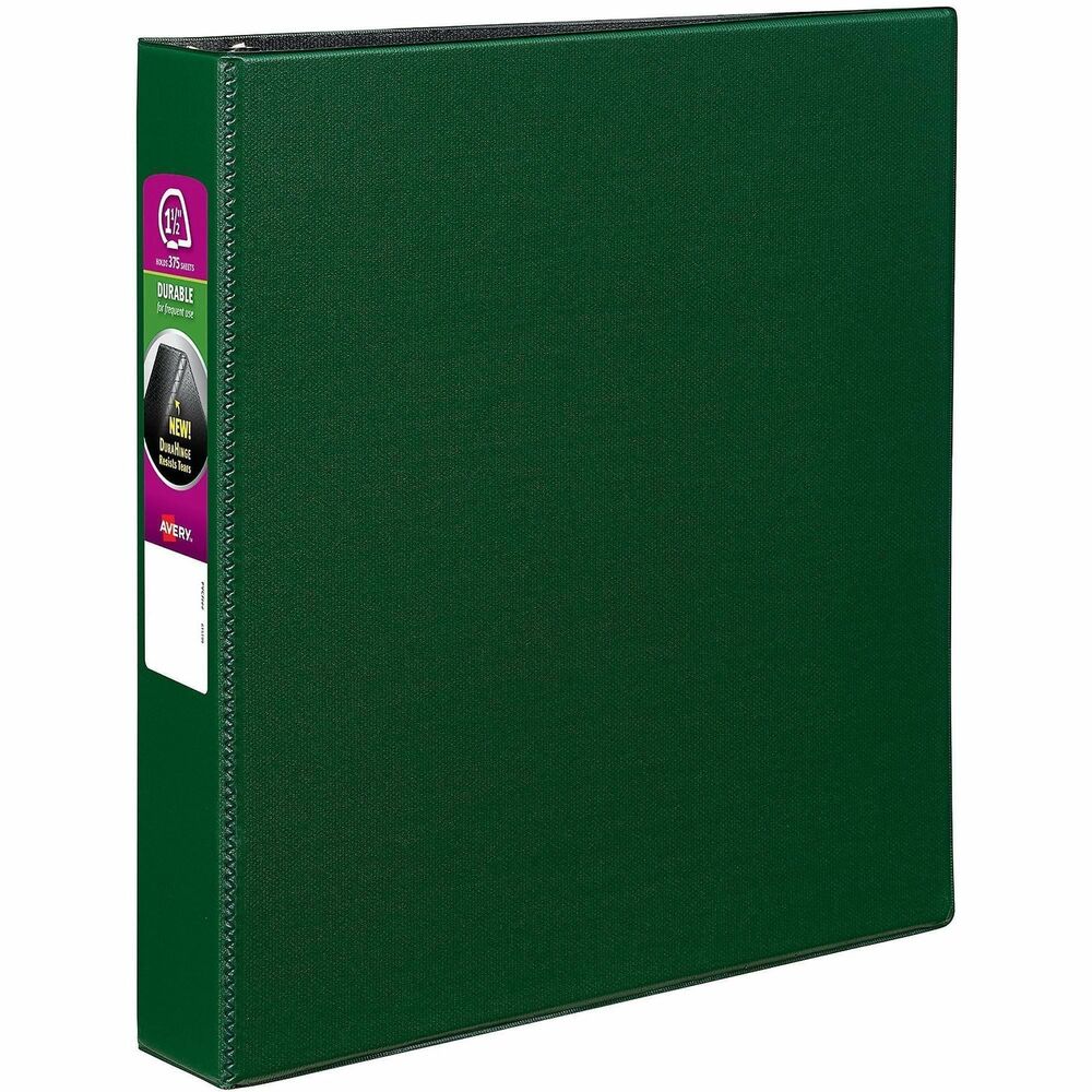 AVE27353 - Keep lecture notes, procedures and homework assignments organized with this Durable Binder. The sturdy construction is ideal for frequent referencing. DuraHinge design is stronger, lasts longer and resists tearing. The DuraEdge feature makes the sides and top more pliable to resist splitting. Deep-texture film offers a smoother finish and features a linen pattern for high-quality look and feel. Two interior pockets help you organize and secure loose papers. The rings hold up to 375 sheets.