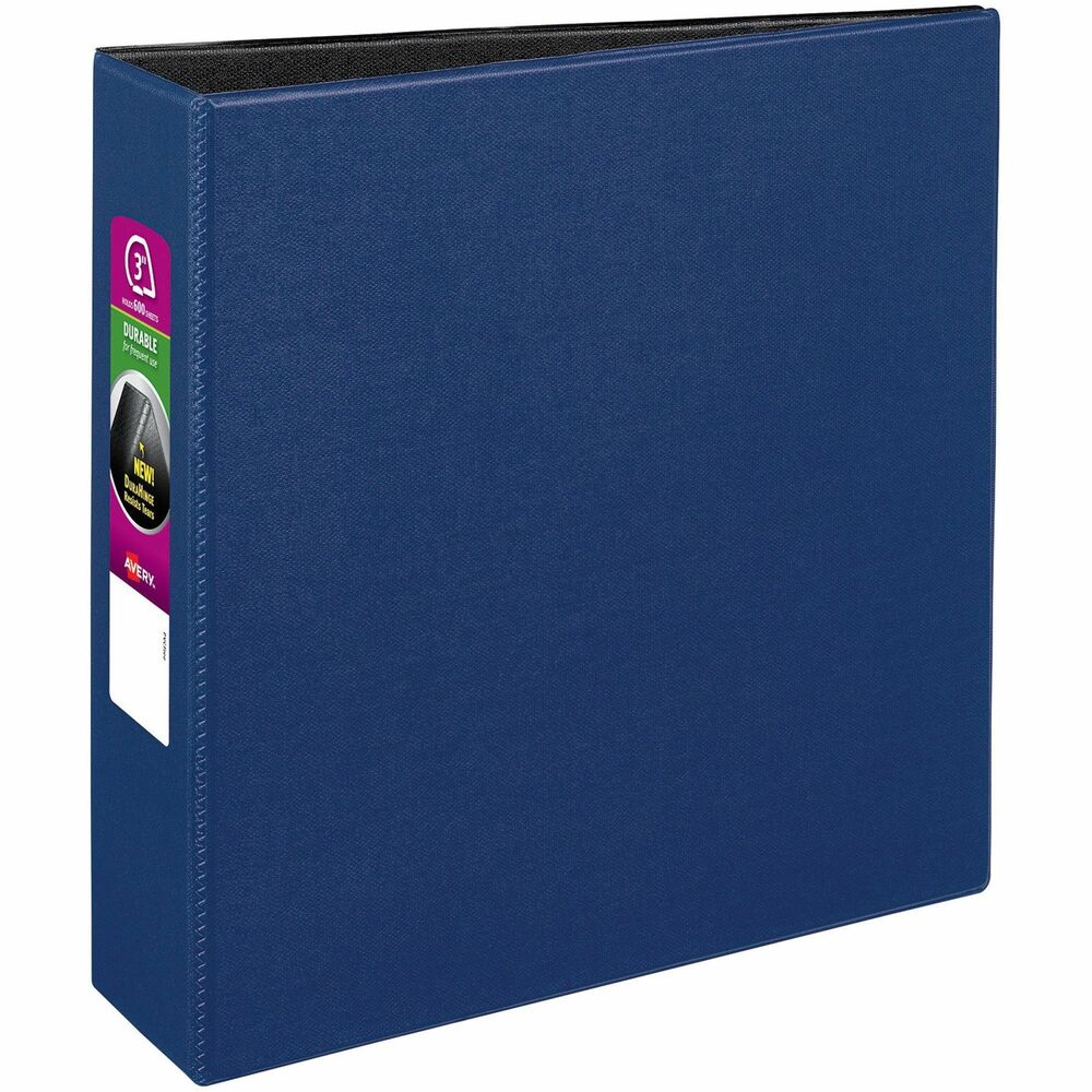 AVE27651 - Keep lecture notes, procedures and homework assignments organized with this Durable Binder. The sturdy construction is ideal for frequent referencing. DuraHinge design is stronger, lasts longer and resists tearing. The DuraEdge feature makes the sides and top more pliable to resist splitting. Deep-texture film offers a smoother finish and features a linen pattern for high-quality look and feel. Two interior pockets help you organize and secure loose papers. The rings hold up to 600 sheets.