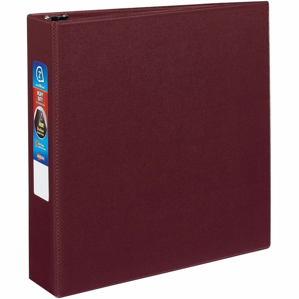 AVE79362 - This Heavy-Duty Binder with One Touch rings is perfect for extended use. From everyday referencing to classroom notes and home business use, this binder's strong enough to handle them all. DuraHinge design is stronger, lasts longer and resists tearing. The DuraEdge feature makes the sides and top more pliable to resist splitting. Deep-texture film offers a smoother finish and features a linen pattern for high-quality look and feel. Simply pull the lever to open the rings for adding, replacing and removing pages. Then push to lock the rings in place. Even when filled to its 540-page capacity, this binder still has four stacked pockets for a bit of extra space inside. More from the Manufacturer