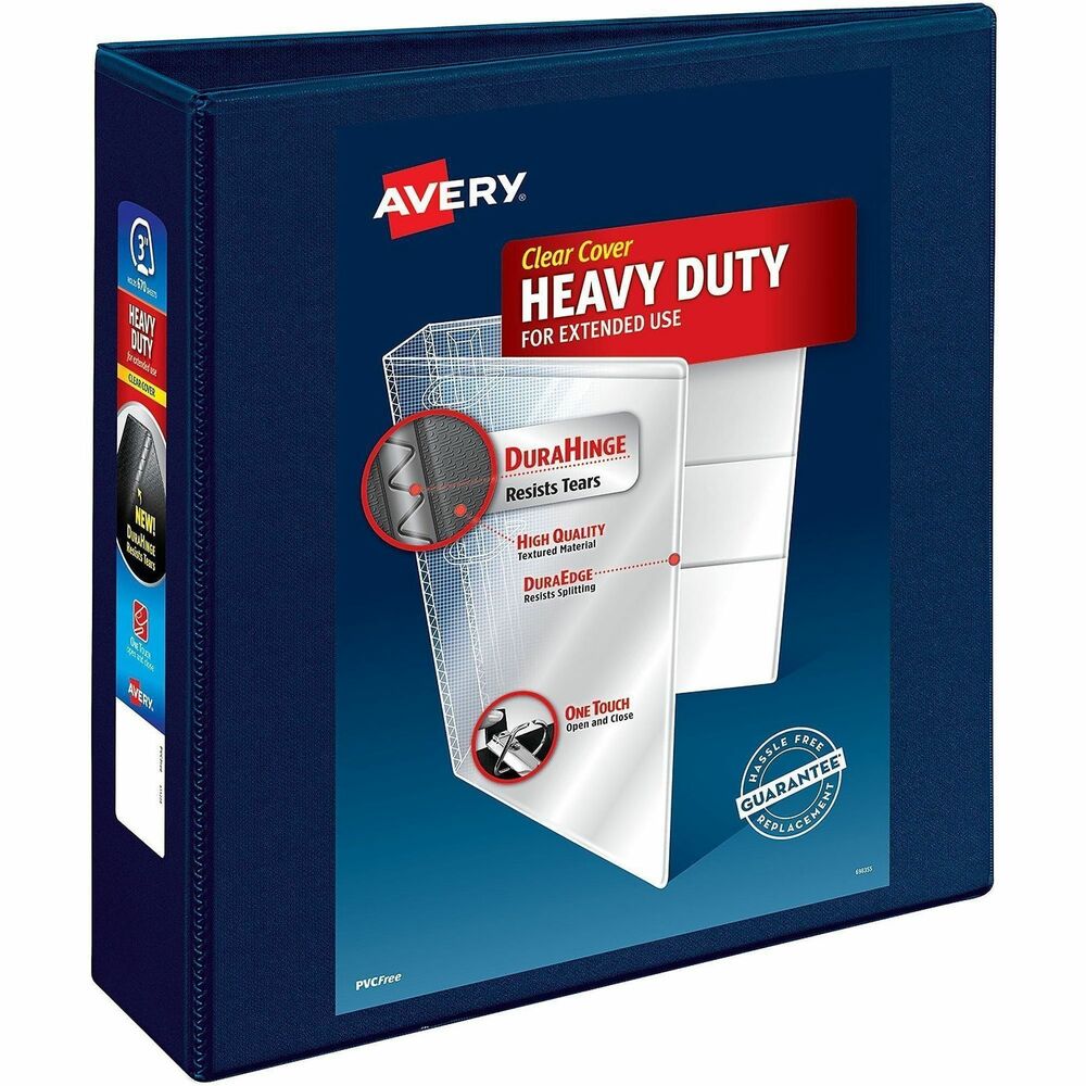 AVE79803 - This Heavy-Duty View Binder with One Touch rings is perfect for extended use. From everyday referencing to classroom notes and home business use, this binder's strong enough to handle them all. DuraHinge design is stronger, lasts longer and resists tearing. The DuraEdge feature makes the sides and top more pliable to resist splitting. Deep-texture film offers a smoother finish and features a linen pattern for high-quality look and feel. Simply pull the lever to open the rings for adding, replacing and removing pages. Then push to lock the rings in place. One Touch rings open and close with ease and keep pages secure. Even when filled to its capacity, this 3" binder still has four stacked pockets for a bit of extra space inside. Wide front and back binder panels fully cover standard dividers and sheet protectors. Customize the cover with free, easy-to-use, online templates and designs. More from the Manufacturer