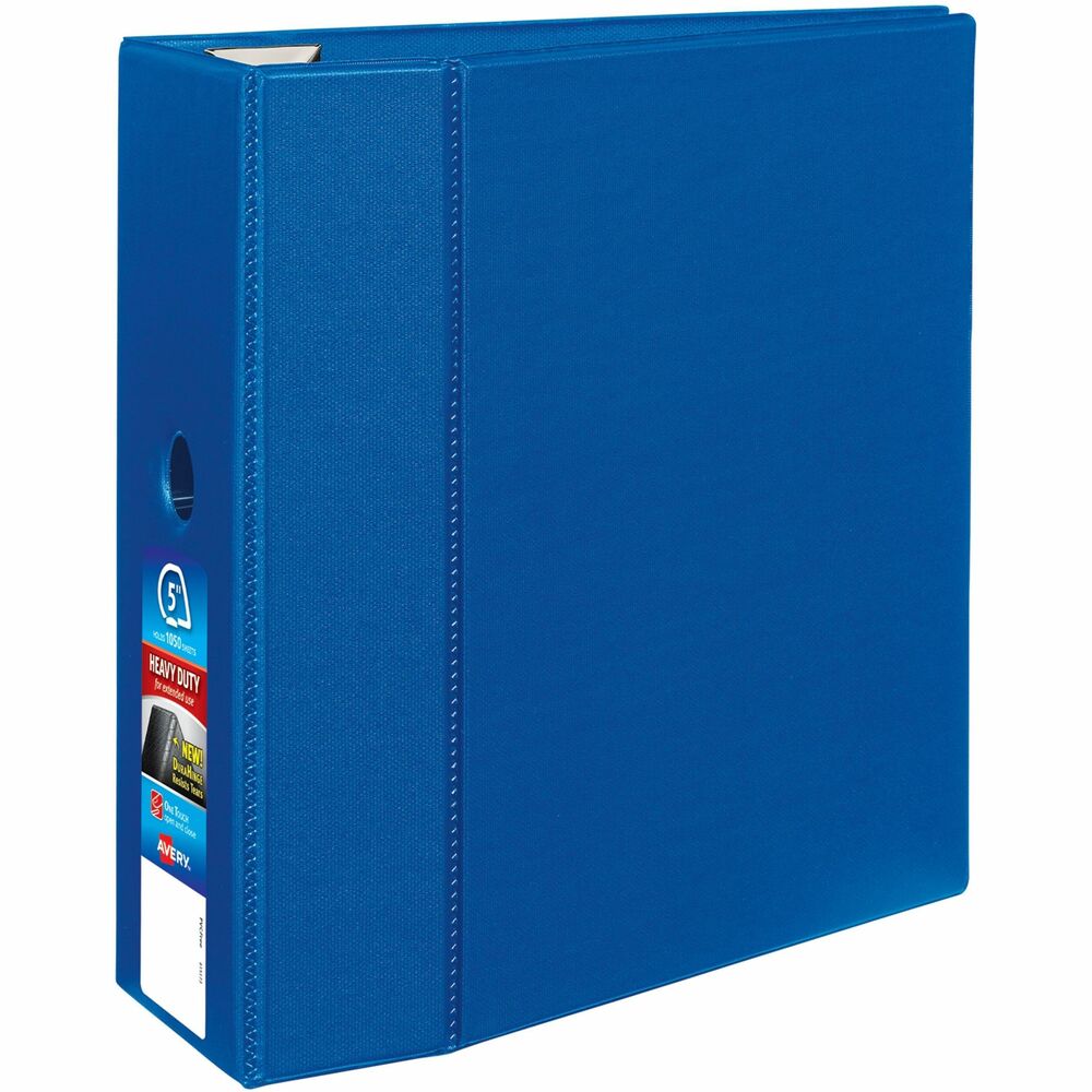 AVE79886 - This Heavy-Duty Binder with One Touch rings is perfect for extended use. From everyday referencing to classroom notes and home business use, this binder's strong enough to handle them all. DuraHinge design is stronger, lasts longer and resists tearing. The DuraEdge feature makes the sides and top more pliable to resist splitting. Deep-texture film offers a smoother finish and features a linen pattern for high-quality look and feel. Simply pull the lever to open the rings for adding, replacing and removing pages. Then push to lock the rings in place. Even when filled to its 1,050-page capacity, this binder still has four stacked pockets for a bit of extra space inside. More from the Manufacturer