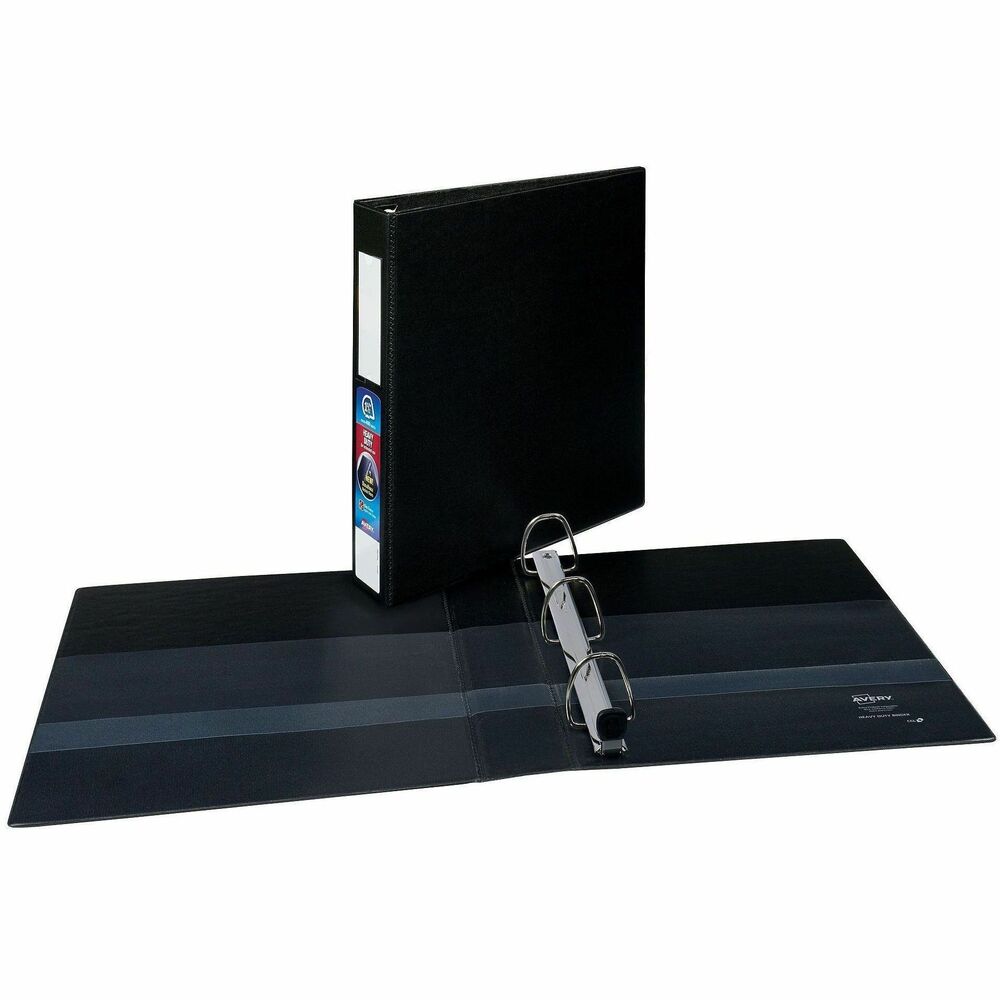 AVE79991 - This Heavy-Duty Binder is perfect for extended use and features a label holder for easy reference when on a shelf. DuraHinge design is stronger, lasts longer and resists tearing. The DuraEdge feature makes the sides and top more pliable to resist splitting. Deep-texture film offers a smoother finish and features a linen pattern for high-quality look and feel. Four clear interior pockets offer extra storage for loose and unpunched papers. Wider front and back binder panels fully cover standard dividers and sheet protectors. The strong, 1-1/2" One Touch rings hold up to 400 sheets of paper and can be opened and closed easily when you need to add or remove pages. More from the Manufacturer