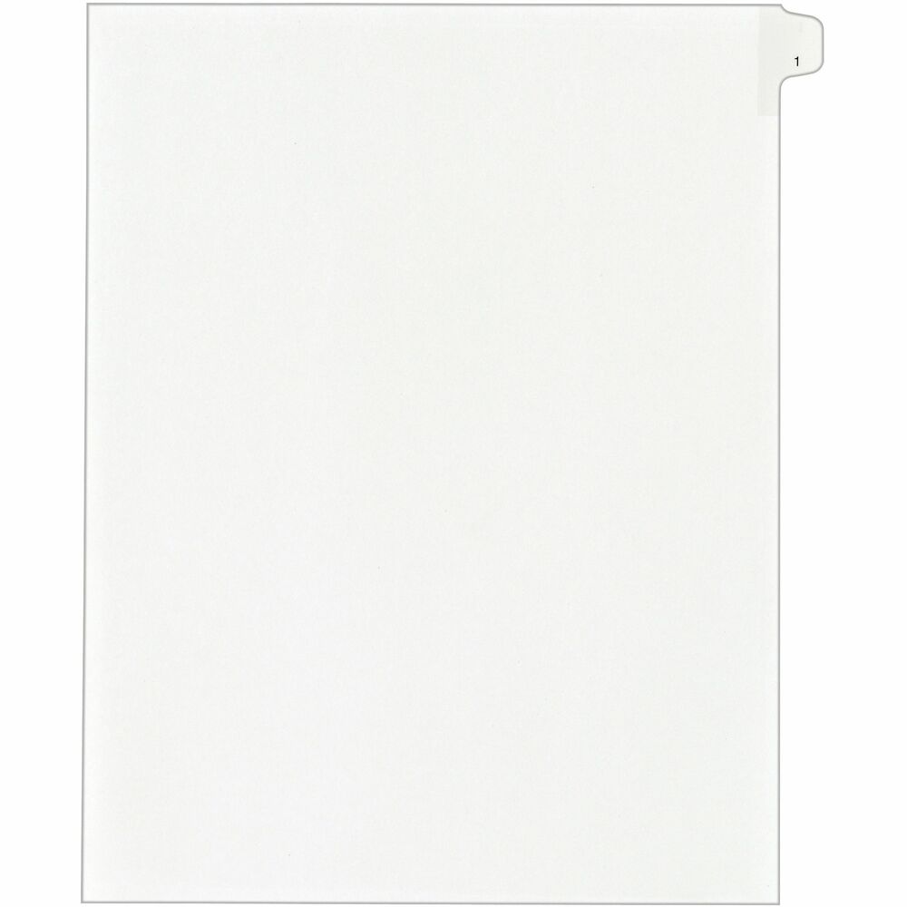 AVE82199 - Dividers are ideal for index briefs, legal exhibits, mortgage documentation files and more. White paper stock features clear RipProof reinforced tabs. Side tabs are printed with Allstate Style (Helvetica Regular type) on both sides. Binding edge is unpunched so indexes can fit any binding system. More from the Manufacturer