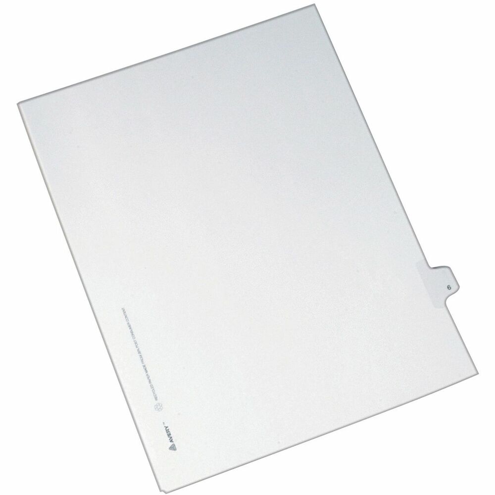 AVE82204 - Dividers are ideal for index briefs, legal exhibits, mortgage documentation files and more. White paper stock features clear RipProof reinforced tabs. Side tabs are printed with Allstate Style (Helvetica Regular type) on both sides. Binding edge is unpunched so indexes can fit any binding system. More from the Manufacturer