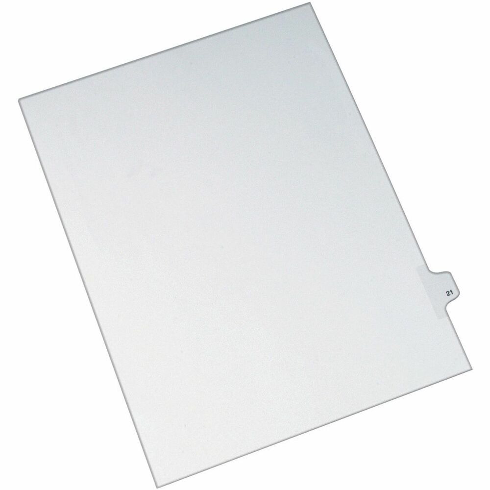 AVE82219 - Dividers are ideal for index briefs, legal exhibits, mortgage documentation files and more. White paper stock features clear RipProof reinforced tabs. Side tabs are printed with Allstate Style (Helvetica Regular type) on both sides. Binding edge is unpunched so indexes can fit any binding system. More from the Manufacturer