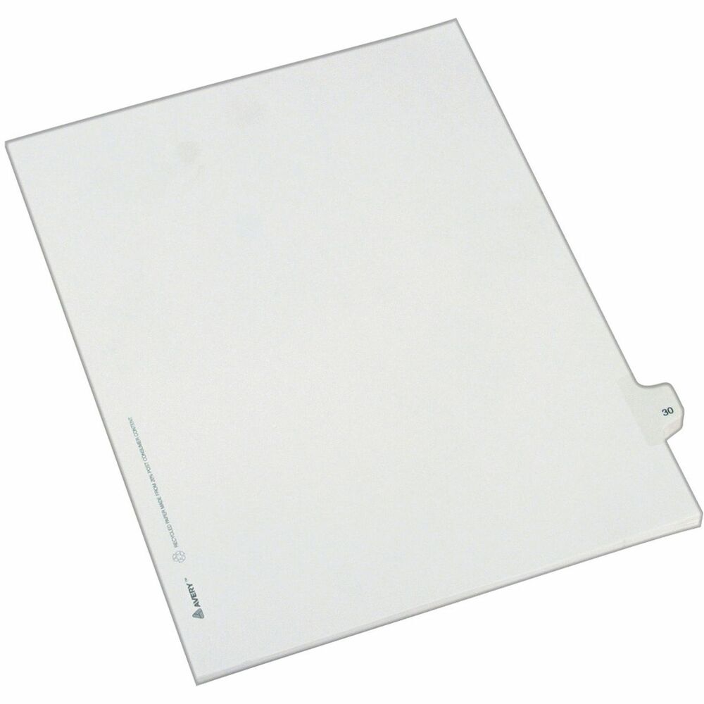 AVE82228 - Dividers are ideal for index briefs, legal exhibits, mortgage documentation files and more. White paper stock features clear RipProof reinforced tabs. Side tabs are printed with Allstate Style (Helvetica Regular type) on both sides. Binding edge is unpunched so indexes can fit any binding system. More from the Manufacturer