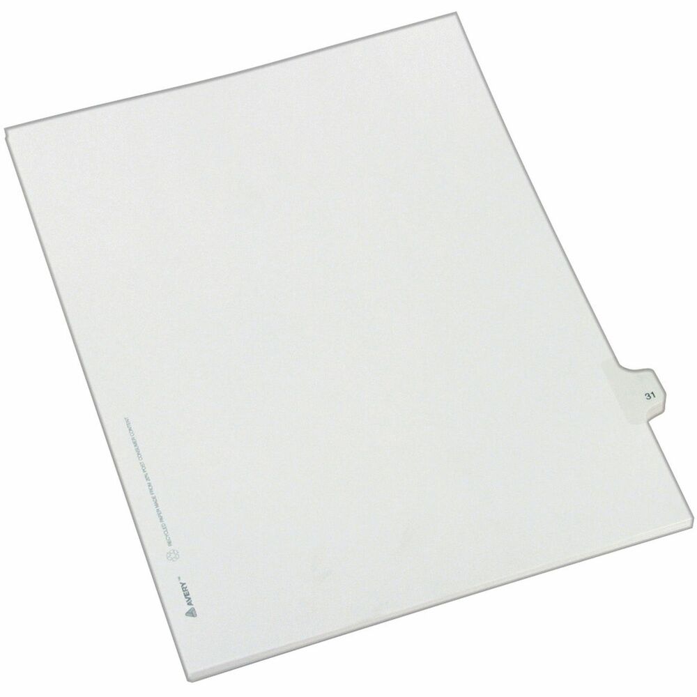 AVE82229 - Dividers are ideal for index briefs, legal exhibits, mortgage documentation files and more. White paper stock features clear RipProof reinforced tabs. Side tabs are printed with Allstate Style (Helvetica Regular type) on both sides. Binding edge is unpunched so indexes can fit any binding system. More from the Manufacturer