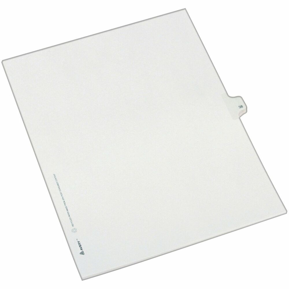 AVE82236 - Dividers are ideal for index briefs, legal exhibits, mortgage documentation files and more. White paper stock features clear RipProof reinforced tabs. Side tabs are printed with Allstate Style (Helvetica Regular type) on both sides. Binding edge is unpunched so indexes can fit any binding system. More from the Manufacturer