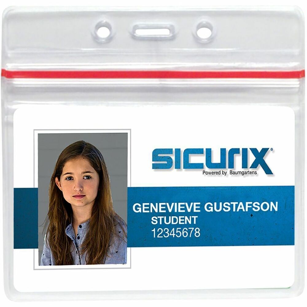BAU47830 - Sealable Card Holders keep ID and security cards dry and secure, sealing tightly but opening easily. Simply press the zip closure to seal. Each badge holder can be used with a lanyard or card reel. More from the Manufacturer