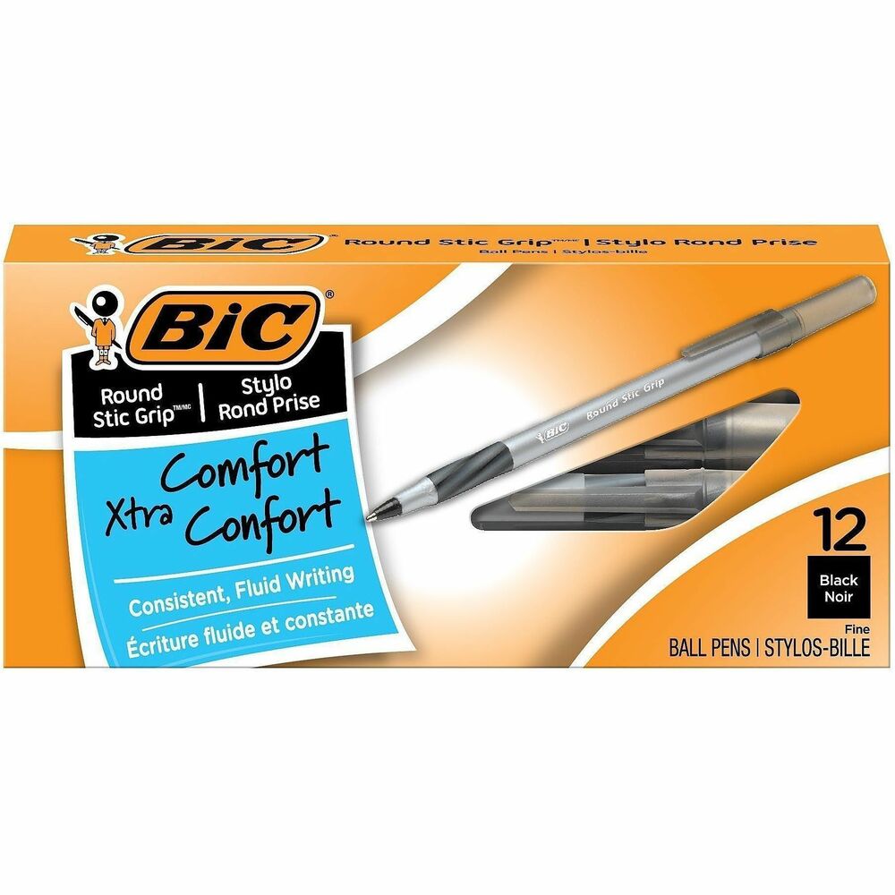 BICGSFG11BK - Round Stic ballpoint pen has a lightweight round barrel, grooved finger grip, ventilated cap and brass point with tungsten carbide ball for smooth writing. The barrel, cap and end plug color match the ink color so the pen you need is easy to identify. Ballpoint pen is designed for long-lasting dependability. Nonrefillable.