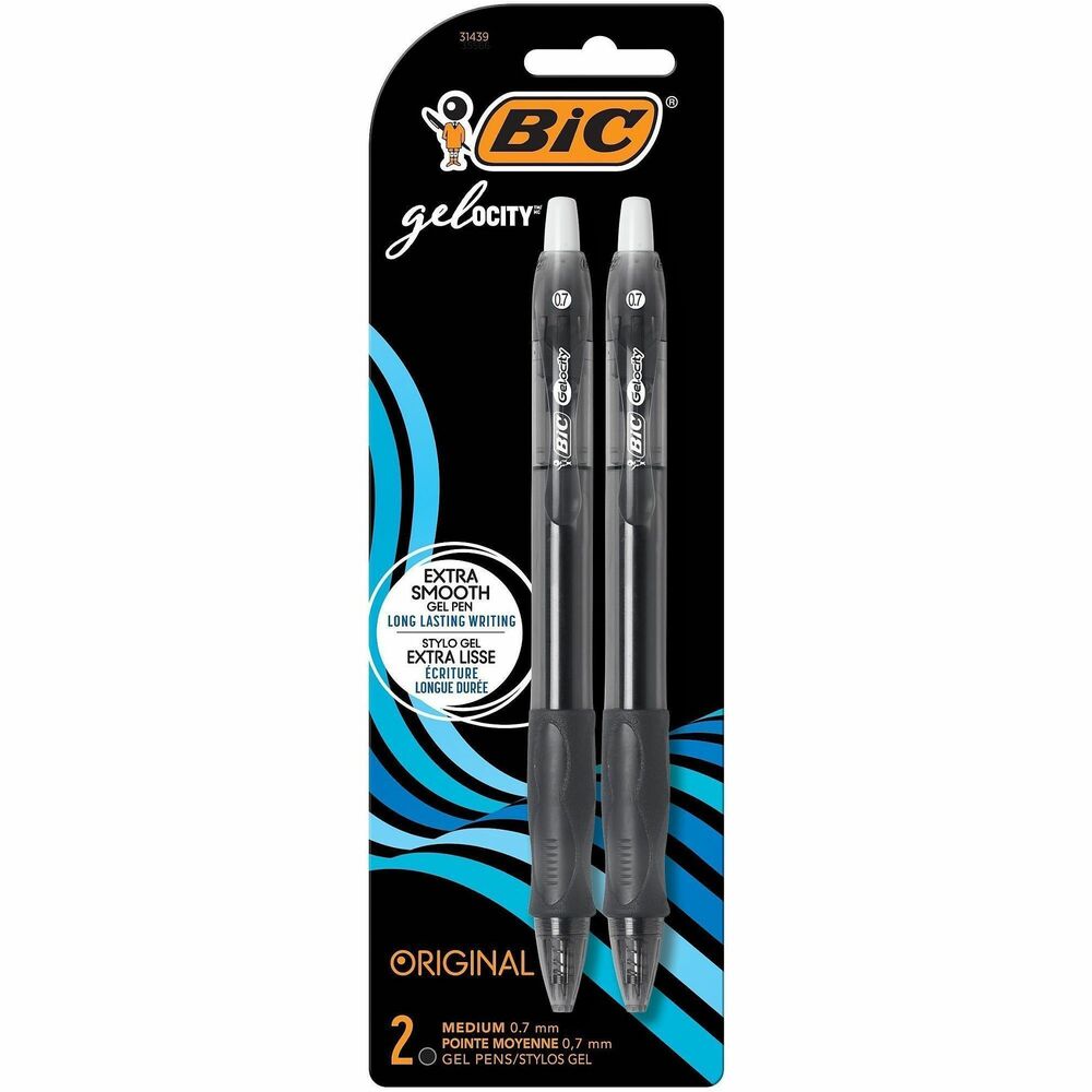 BICRLCP21BK - Gel-ocity Retractable Pens offer an easy-to-handle contoured grip for writing comfort and smooth-flowing gel ink to deliver quality work. Very low pressure is required for smooth writing. Tungsten carbide ball is a perfect sphere and very resistant. Rubber grip allows comfort and control. Clear tinted barrel makes it easy to see ink supply and matches ink color. Plastic clip easily attaches to notebooks and pockets. PVC-free pens are refillable.