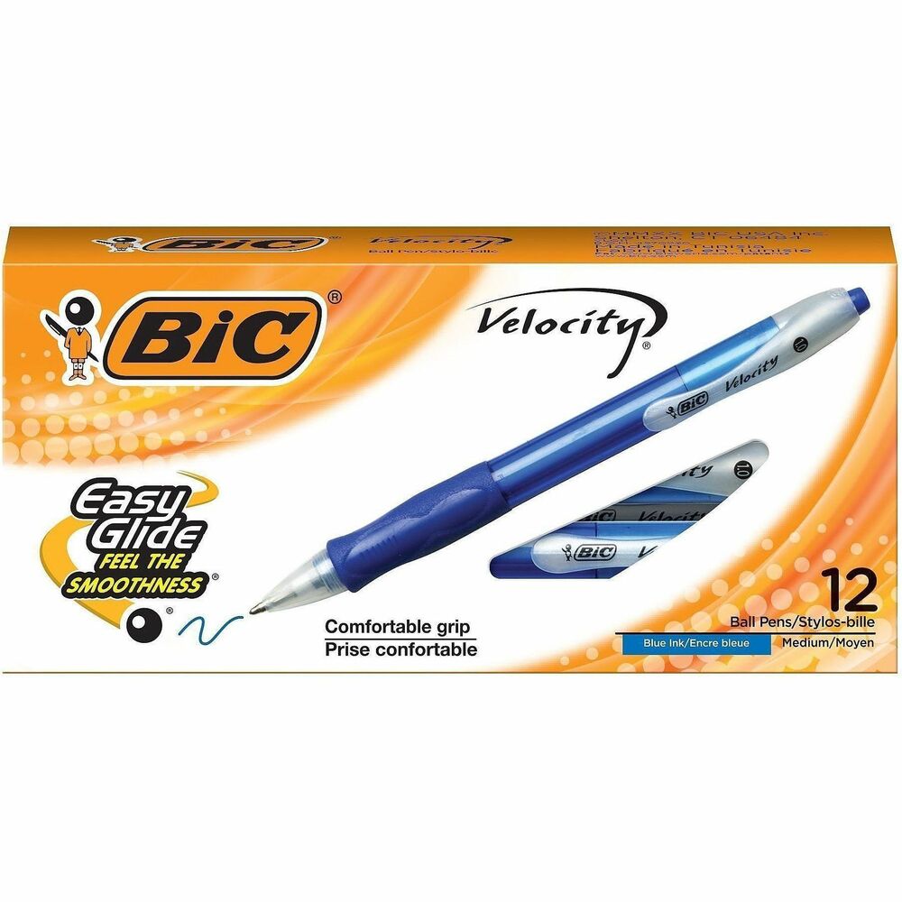 BICVLG11BE - Retractable ballpoint pens deliver comfort and performance all in one. Quality ink is quick-drying and smooth writing. Bic's exclusive ink system technology, Easy Glide, deliver smoother writing. Tungsten carbide ball is a perfect sphere and very resistant. The medium point delivers a 1.0mm line width. Contoured rubber grip gives you comfort and control. Semi-translucent barrel matches the ink color. Plastic clip attaches pen to notebooks or day planners. Ballpoint pens are refillable.