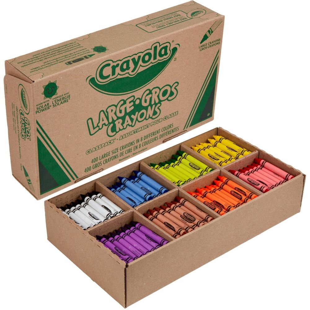 CYO528038 - Crayola Crayon Classpack offers a brilliant assortment with true hues and pigments and smooth, even laydown. Assorted colors include red, blue, green, yellow, orange, violet, brown and black. Crayons are permanent, waterproof and certified AP nontoxic, conforming to ASTM D-4236. Compartmentalized packaging provides a convenient reusable storage unit.