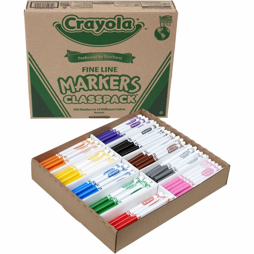 CYO588210 - Markers lay down lots of brilliant color, yet don't bleed through typical paper. Non washable markers deliver a fine line for outlining, detailing, and lettering. Marker assortment offers 20 each of 10 colors: brown, violet, red, orange, yellow, green, blue, black, pink and gray. Certified AP nontoxic markers conform to ASTM D-4236.