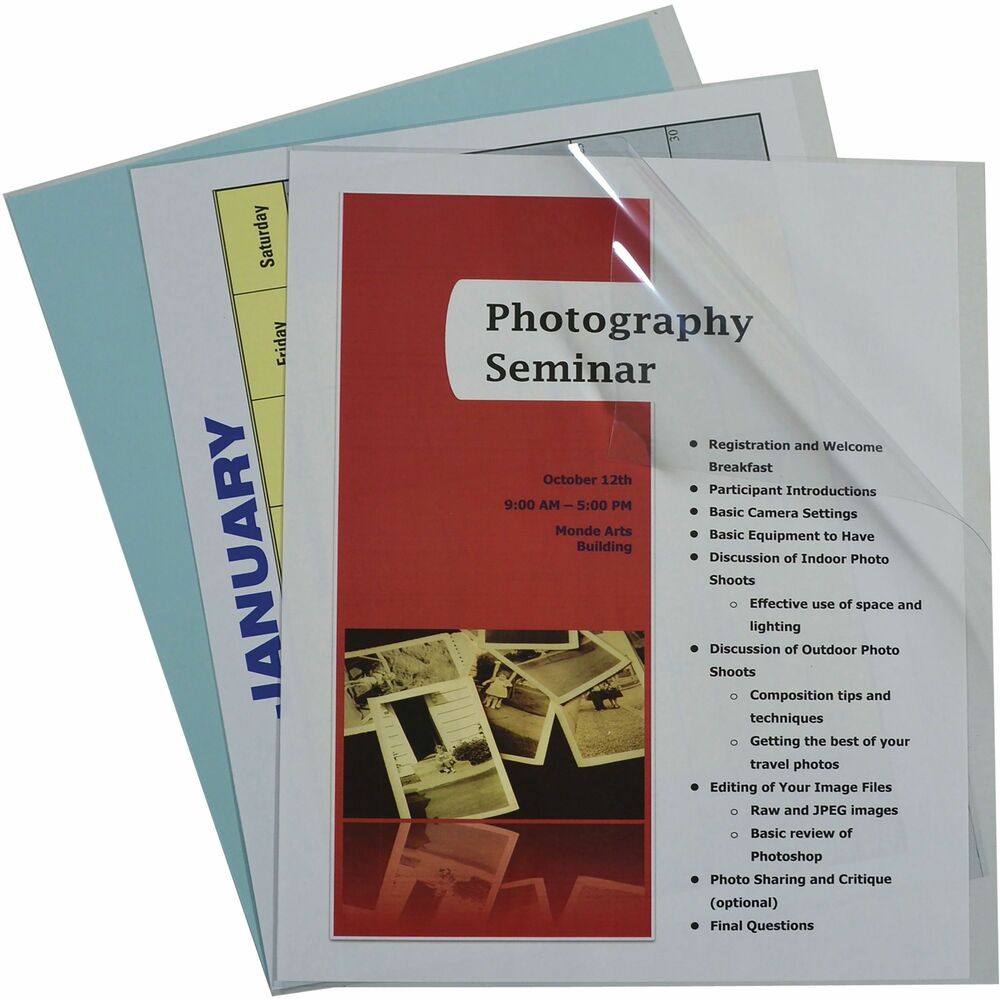 CLI31357 - Organize and protect letter-size papers on your desktop with these heavy-duty, clear vinyl covers. Great for use by themselves or with binding bars (sold separately). Use as report covers or to separate and identify other important information in your files or on your desktop.