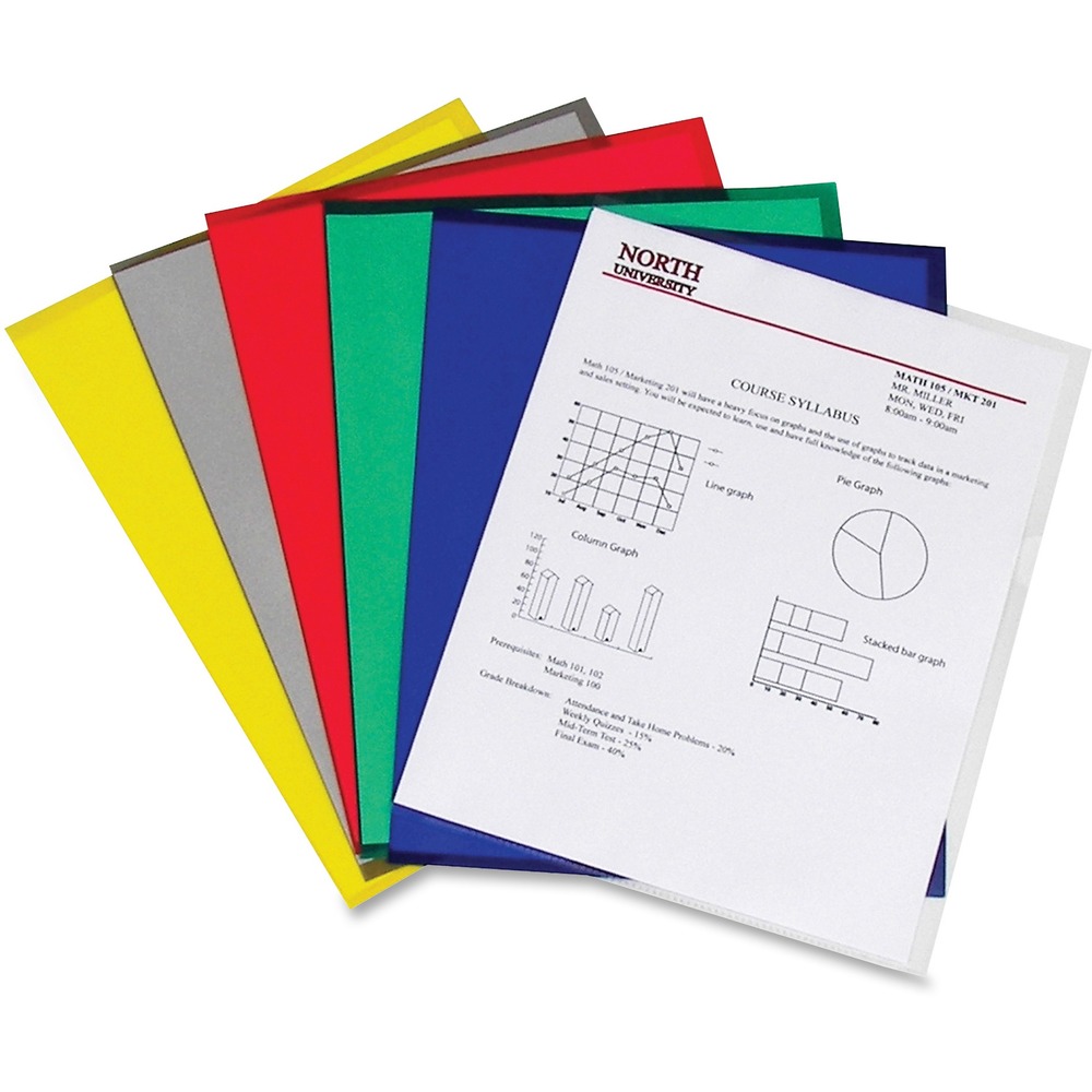 CLI62130 - Tear-resistant polypropylene folders divide and organize work projects. Each folder is sealed on two sides and features a thumb-cut for easy loading and access. Polypropylene is photocopy transfer-safe and protects your documents. Folders also offer reduced glare.