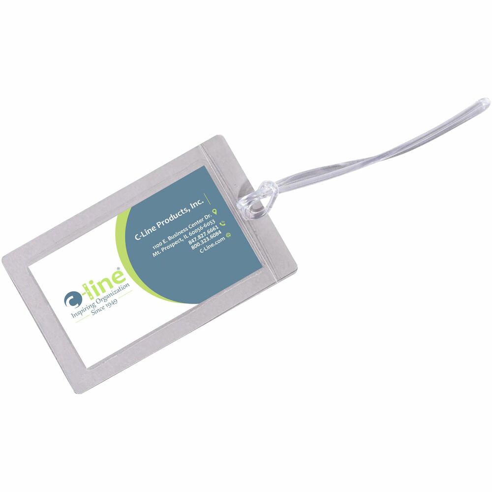 CLI65107 - Super-heavyweight luggage tags let you laminate luggage tags easily without heat or special equipment. Position business cards, ID information, special brightly color cards inside protector, peel back protective liner and seal. Luggage tag includes attachment straps.