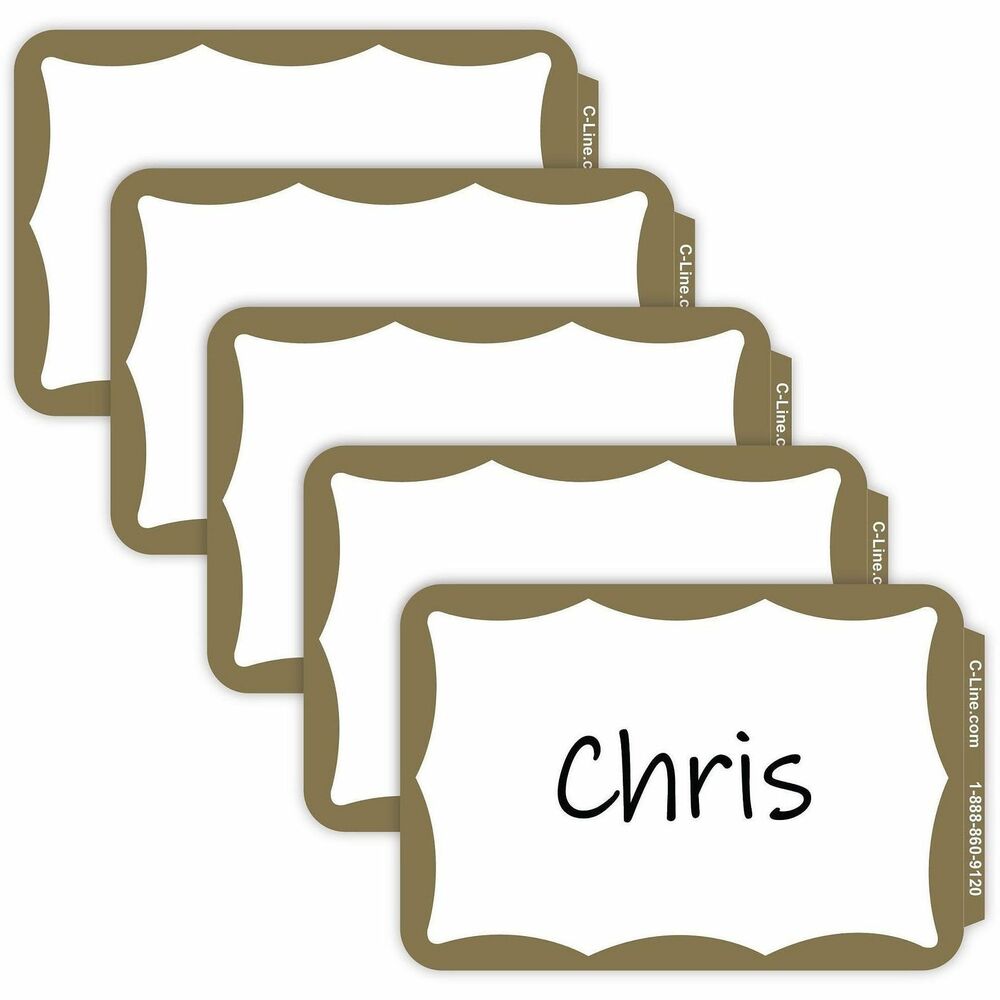 CLI92266 - Unique tabbed edge makes it easy to peel the backing off these self-adhesive name badges and apply. They are ideal for small meetings, seminars and conferences. Special paper adheres to most fabrics. Do not apply these pressure-sensitive badges to vinyl, leather, suede, corduroy or silk.