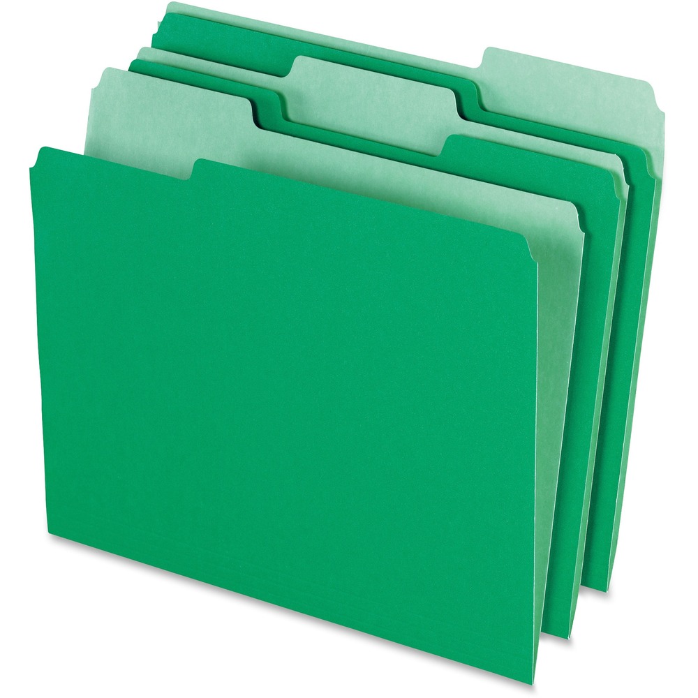PFX15213BGR - File folders are perfect for color-coding. Two-tone design features a bright exterior color and a lighter shade interior to reduce misfiling. Single-ply tabs are 1/3 cut in assorted positions. Folders are made of 11 point, acid-free stock.