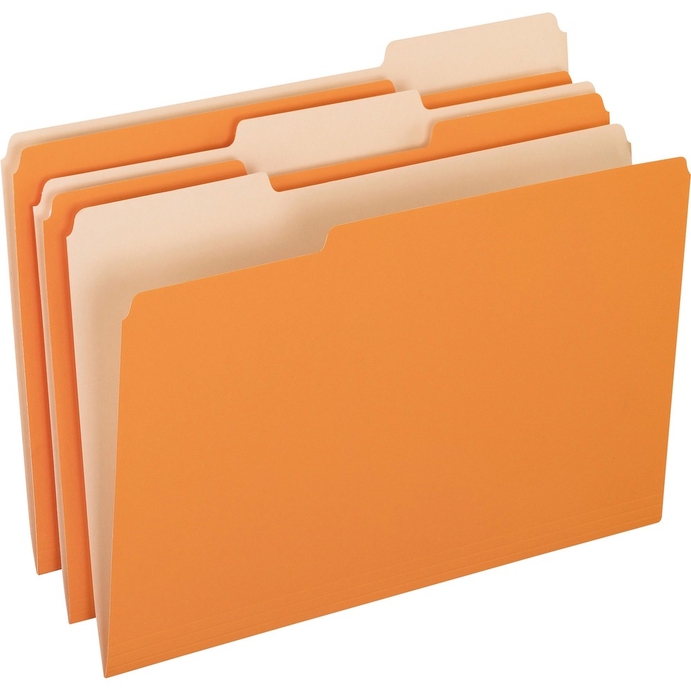 PFX15313ORA - File folders are perfect for color-coding. Two-tone design features a bright exterior color and a lighter shade interior to reduce misfiling. Single-ply tabs are 1/3 cut in assorted positions. Folders are made of 11 point, acid-free stock.
