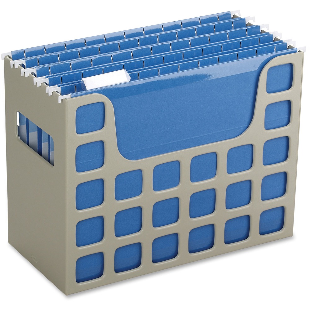 PFX23010 - Desktop File provides a versatile way to store your letter-size project files on your desk or on-the-go. Side handles and durable plastic construction offer easy portability so pet projects are never far from reach. This sturdy hanging-file box with a 6" capacity is sized to fit nicely on your desktop or in other small spaces. To start organizing immediately, the desktop file includes five letter-sizes hanging folders with clear tabs and inserts to put you on the path to organization.