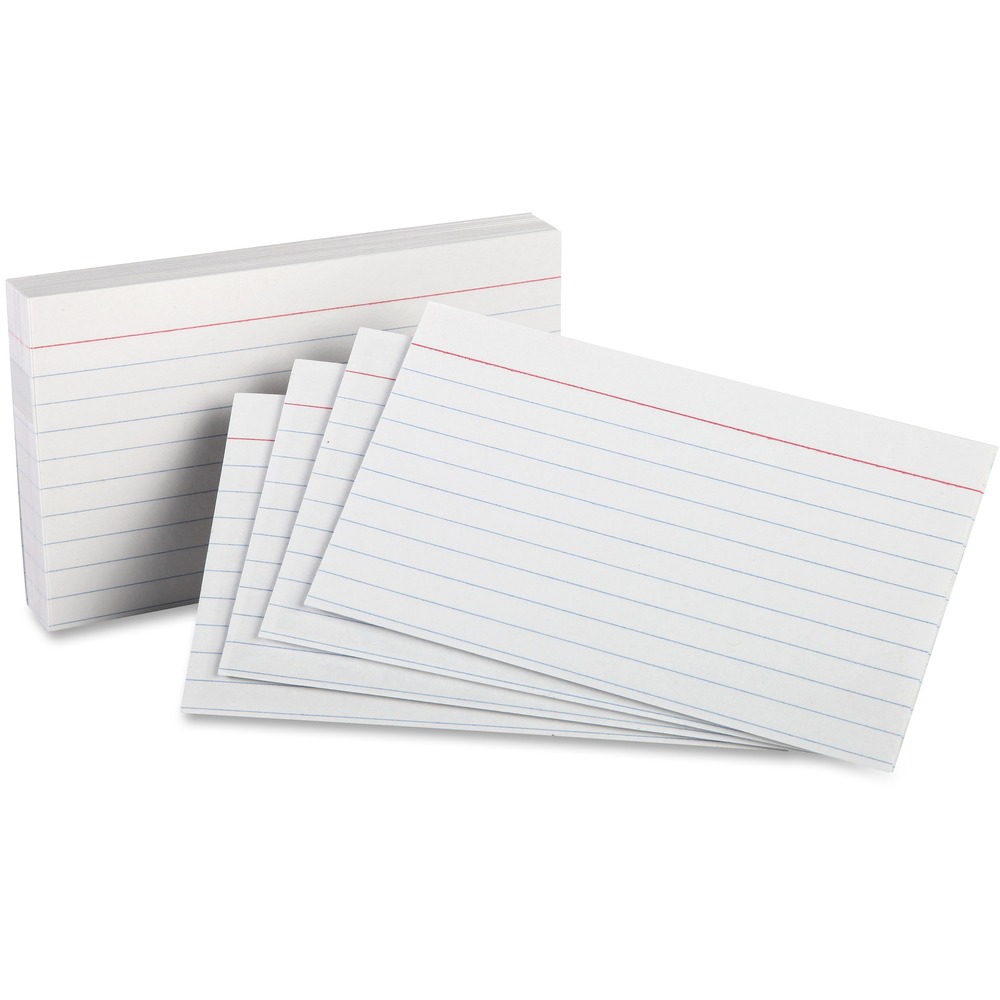 OXF31 - Index cards are made from top-quality commercial stock and ruled on one side for neater notes. Cards are rotary cut for uniform height. Design offers an 8 point thickness and 85 lb. basis weight.