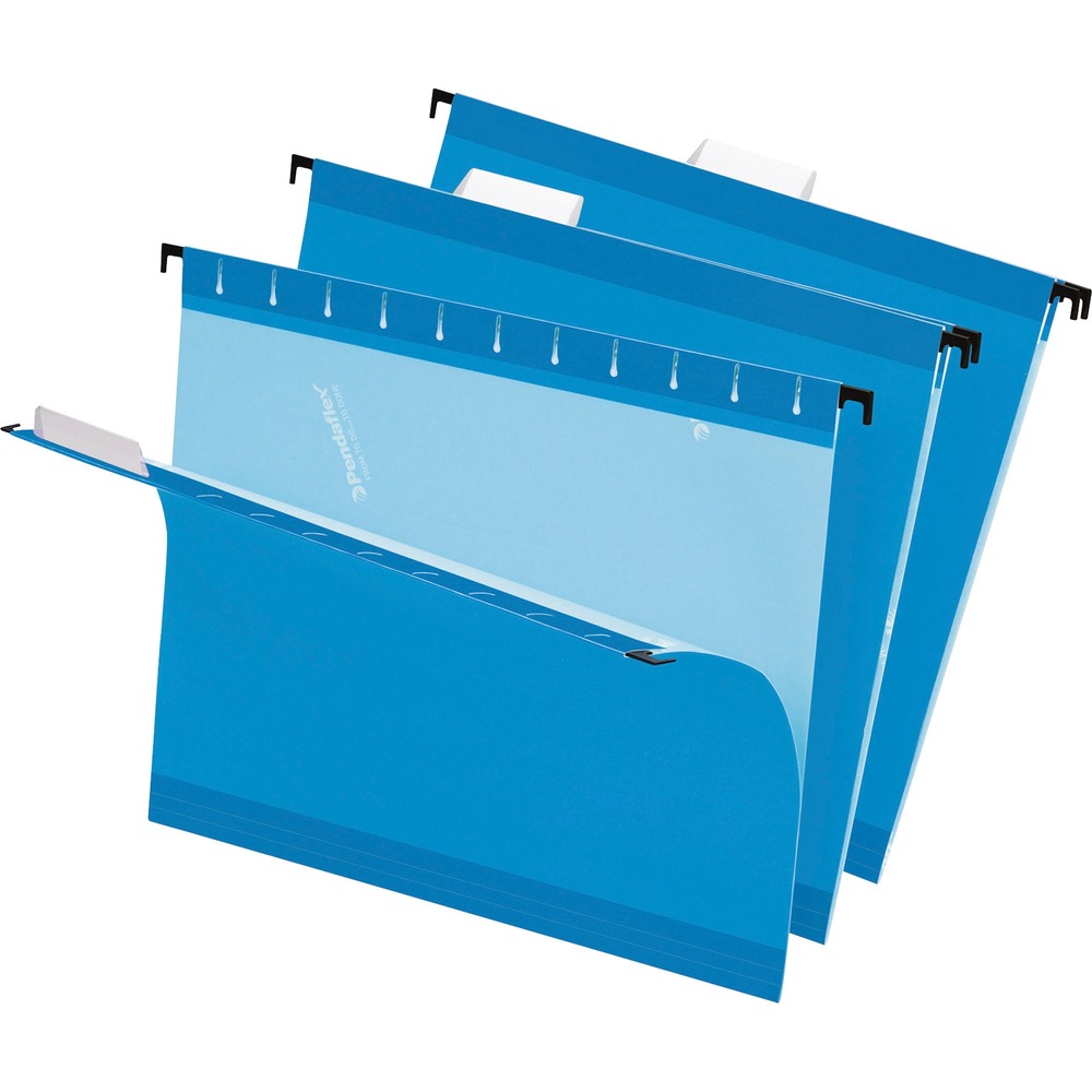PFX415215BLU - Reinforced Hanging File Folders include letter-size, printer-ready insert sheets for use with clear tabs and a dispensing box with perforated section for easy, one-at-a-time access. Reinforced with patented polylaminate at all critical wear points. Lighter interior helps prevent misfiles.