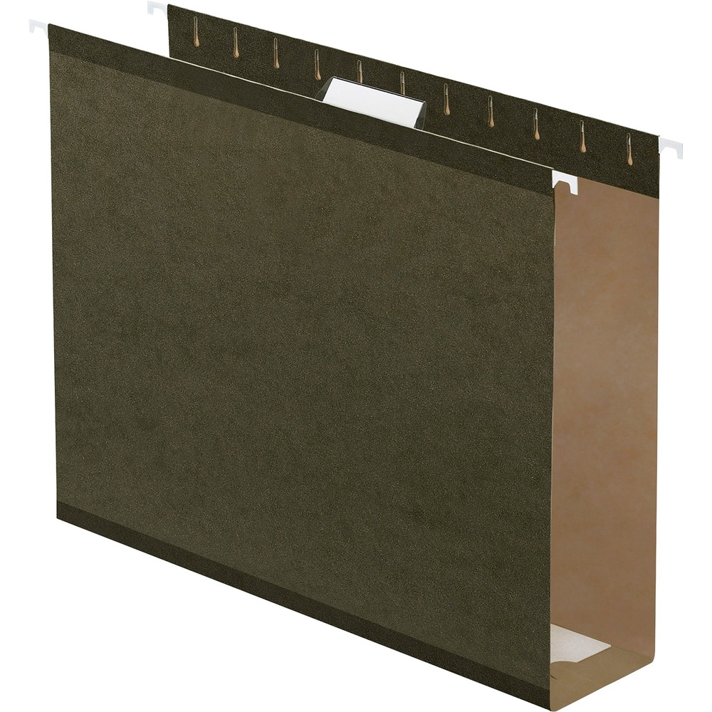 PFX4152X3 - Hanging folders feature an advanced patented design with polylaminate reinforcement at all critical wear points and pressboard reinforcing insert at the bottom. Each hanging folder includes clear tabs and printer-ready inserts. All hanging folders are acid-free.