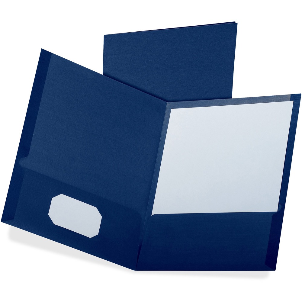 OXF53443 - Twin-pocket folders feature a rich texture for an upscale executive image. Generous interior pockets hold 100 letter-size sheets of your important documents. Convenient, business card holder on inside front pocket allows instant personalization.