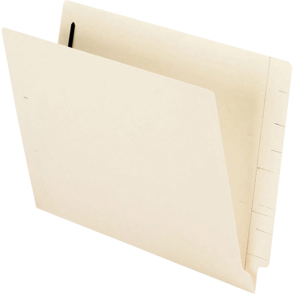 PFX62711 - Smart Shield end-tab fastener folder is made with a material that inhibits the growth of mold and mildew to protect the product. Constructed with durable 11 point manila stock, these letter-size folders feature a full-length reinforced end tab - perfect for open-shelf filing systems. One 2" bonded fastener secures documents.
