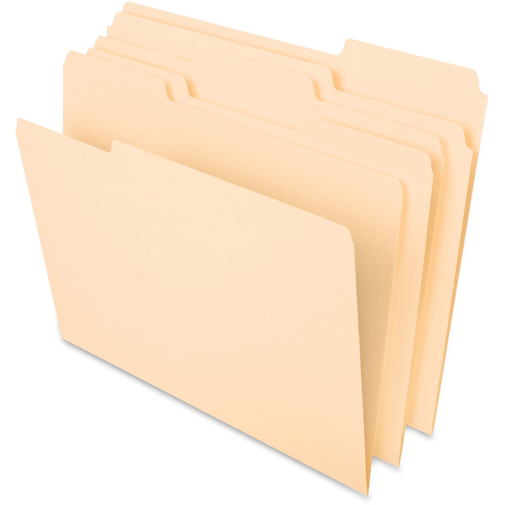 PFX75213 - Top-tab file folders last longer because they are reinforced where you need it most. Tabs are 1/2" high and undercut for label visibility. They are 1/3 cut for your filing needs. Top corners are rounded. Folders are scored for 3/4" expansion. They are made of extra-smooth, 11 point stock.