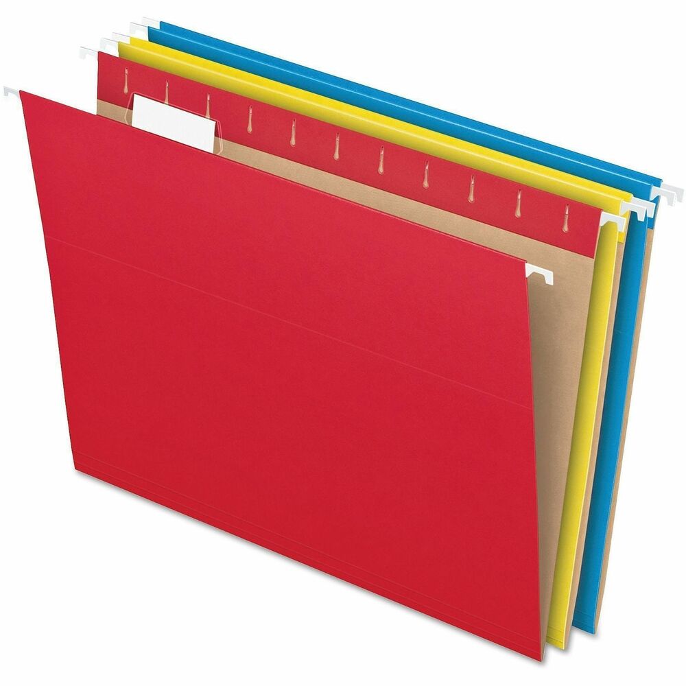 PFX81612 - Essentials Hanging Folders are perfect for everyday filing projects. They include label inserts and clear tabs for placement in three positions. For increased durability, hanging folders are equipped with crimped steel hanging rods. Rods are coated for smooth sliding.