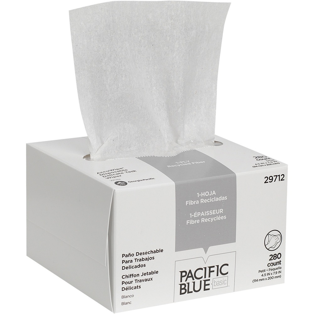 GPC29712 - Soft, nonabrasive, low-lint wiping cloth is ideal for delicate surfaces, final inspection, lenses and instruments in critical care environments. Wipes come in a convenient dispenser box.