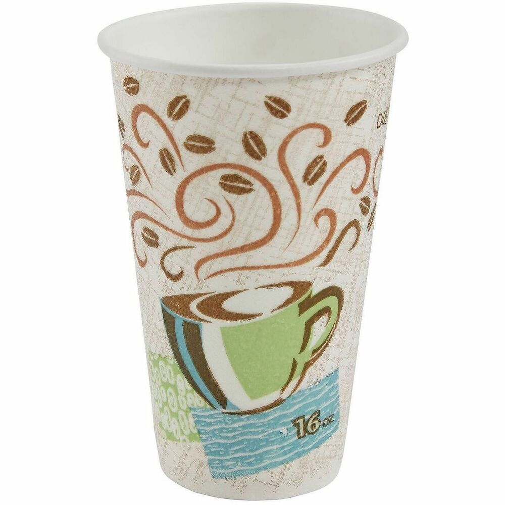 Dixie PerfecTouch 16 oz Insulated Paper Hot Coffee Cups by GP Pro - 16 fl oz - Multi - Paper - Hot Drink, Coffee - 50 / Pack