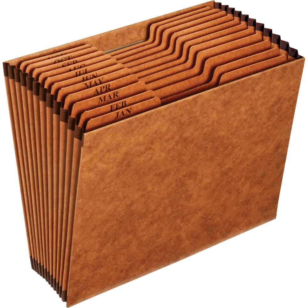 PFXR217MHD - Heavy-duty, expanding file with 12 pockets is made to resist everyday abuse and transport letter-size documents safely. Index dividers organize files into subcategories. File also includes an open top, extra-thick covers and rip-proof Tyvek reinforcement at gusset top and corners. Preprinted, double top tabs are aligned in a straight line for easy viewing. 1/3-cut tabs are preprinted with the names of the months from January to December for monthly indexing.