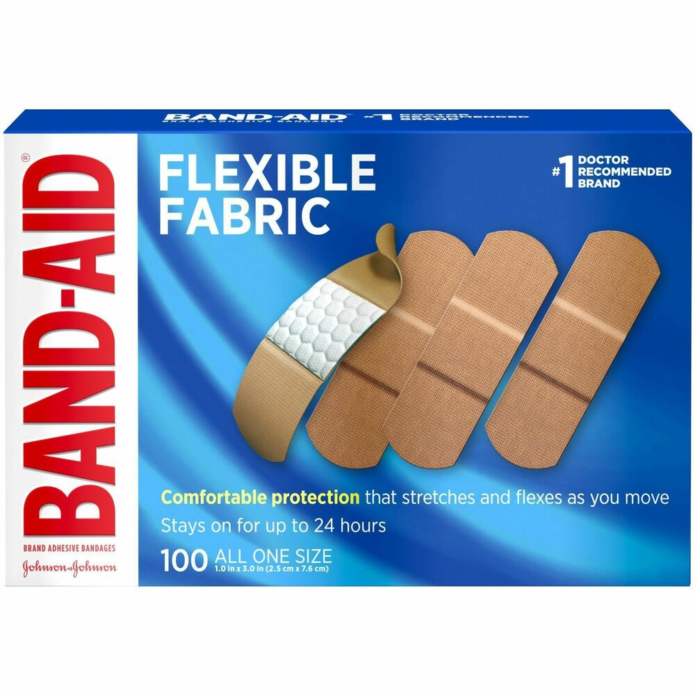 JOJ4444 - Try Band-Aid Brand Flexible Fabric Adhesive Bandages to cover and protect minor wounds, cuts, scrapes and minor burns. Made with Memory Weave fabric for comfort and flexibility, these first-aid wound care bandages stretch and flex as you move. Each fabric bandage features a Quilt-Aid Comfort Pad designed to cushion painful wounds while you heal which may help to prevent re-injury. Made with a Hurt-Free Pad, these comfortable bandages won't stick to the wound as they wick away blood and fluids for gentle removal. From a doctor-recommended bandage brand, Band-Aid Brand Adhesive Bandages help protect against dirt and germs that may cause infection, making them a great addition to a first aid kit or wound care supplies. Plus, wounds covered with a bandage heal faster than uncovered wounds. For proper wound care, treat wound with an antiseptic ointment such as Neosporin before application.