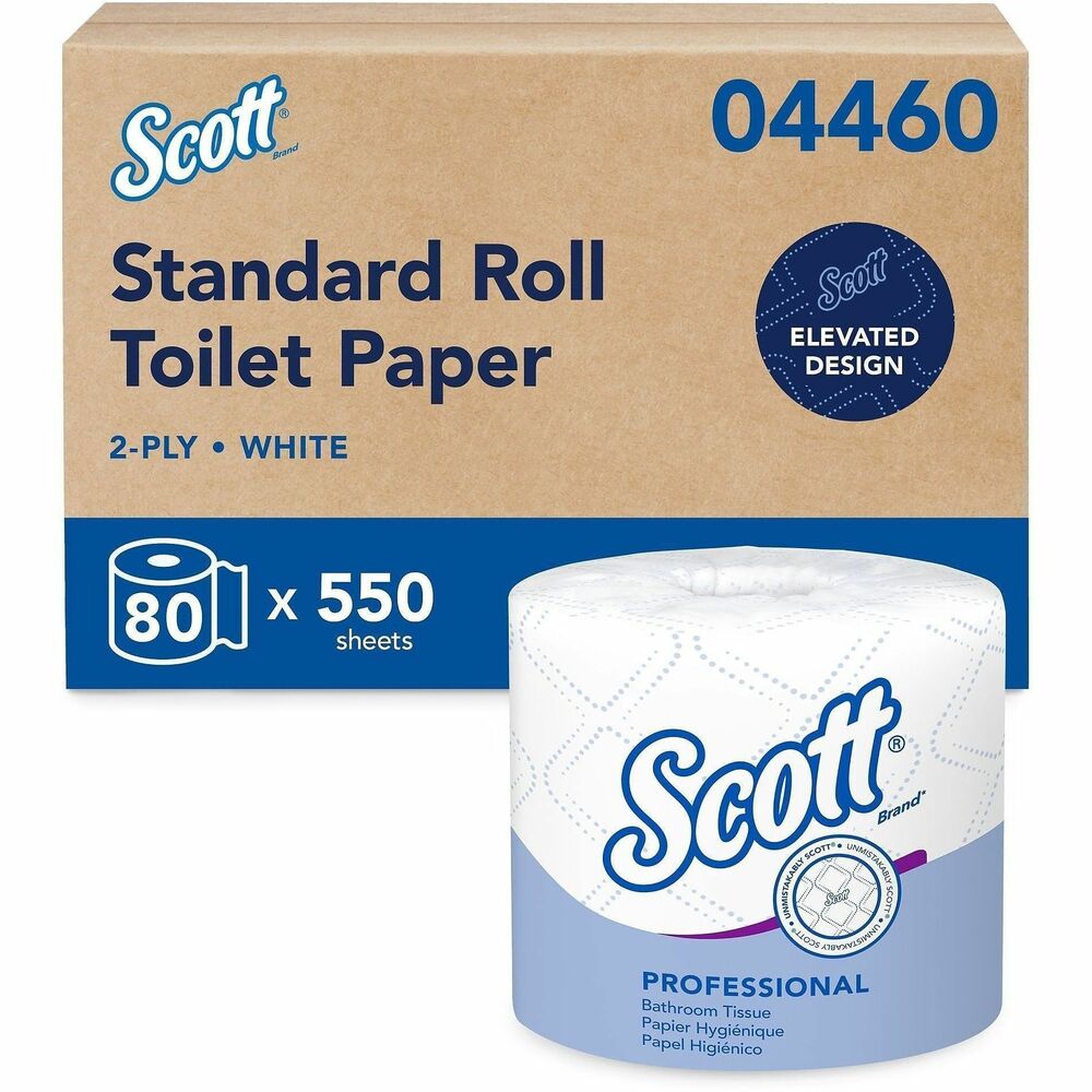 KCC04460 - Scott provides a reliable balance of efficiency, performance and value. Scott Professional Standard Roll Toilet Paper features quality and performance you can count on. Paper design is unmistakably Scott branded to provide a well-known restroom brand in your facility. Rolls are individually wrapped to stay protected until ready for use and fit most universal, cored toilet paper dispensers (not included). Two-ply tissue is strong and absorbent enough to get the job done. Trust Scott to high-quality bath tissue that combines practicality, reliability and value. More from the Manufacturer