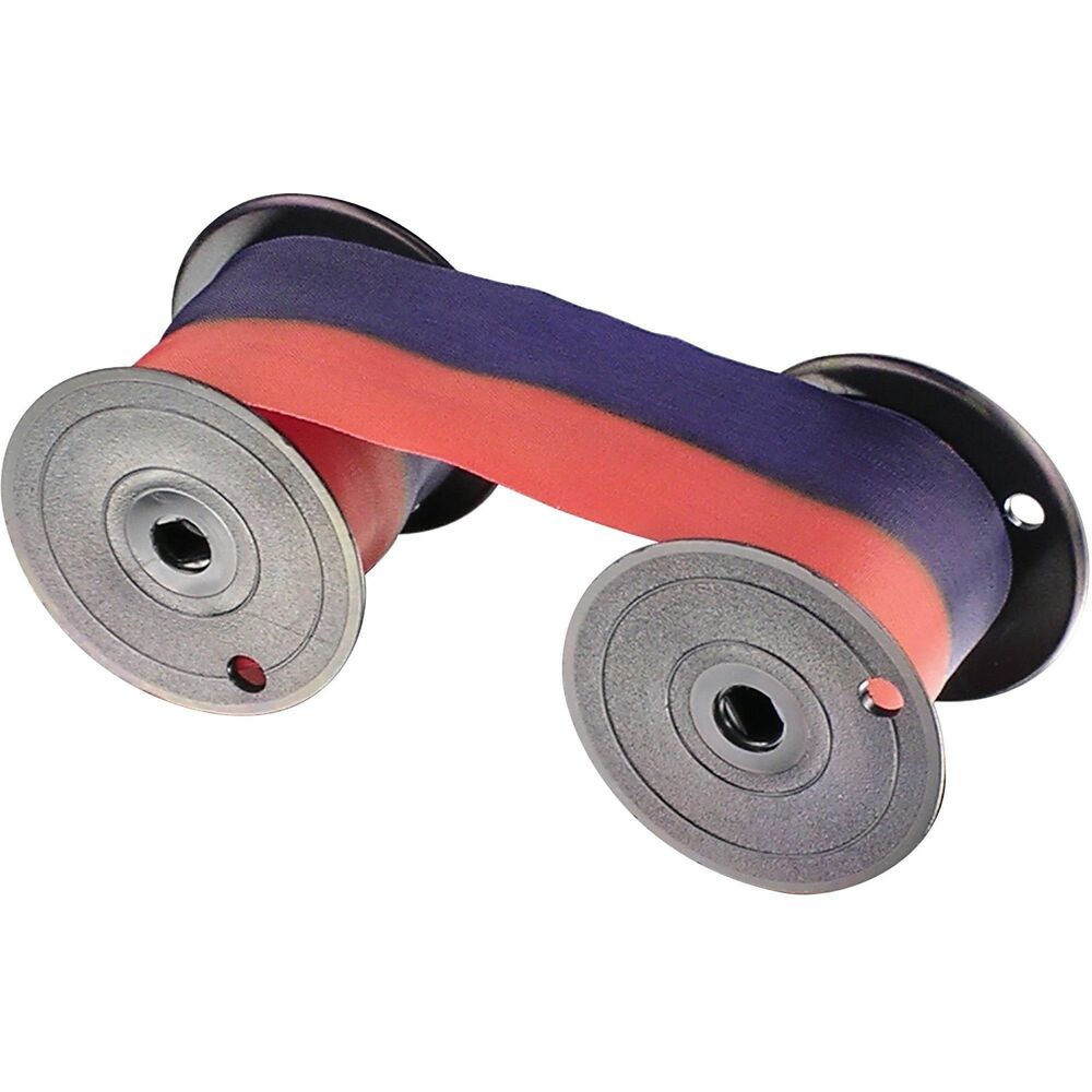 LTH72CN - Replacement ribbon fits Lathem 2000, 3000 and 4000 series time clocks. Two-color, (red and blue) nylon ribbon self-reverses at the end of spool for longer life.