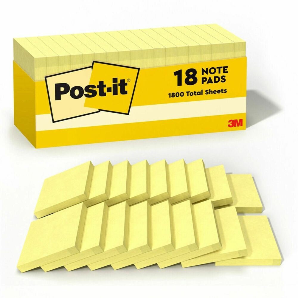 MMM65418CP - The original Canary Yellow Post-it Notes in a convenient cabinet pack keep notes neat and organized. Self-stick removable notes stick securely and remove cleanly. The 3" x 3" size is perfect for reminders or a short to-do list. Familiar and attention-getting, Canary Yellow Notes help get your message across. Post-it Notes are recyclable, and the paper in Post-it Notes is sourced from certified, renewable and responsibly managed forests. More from the Manufacturer