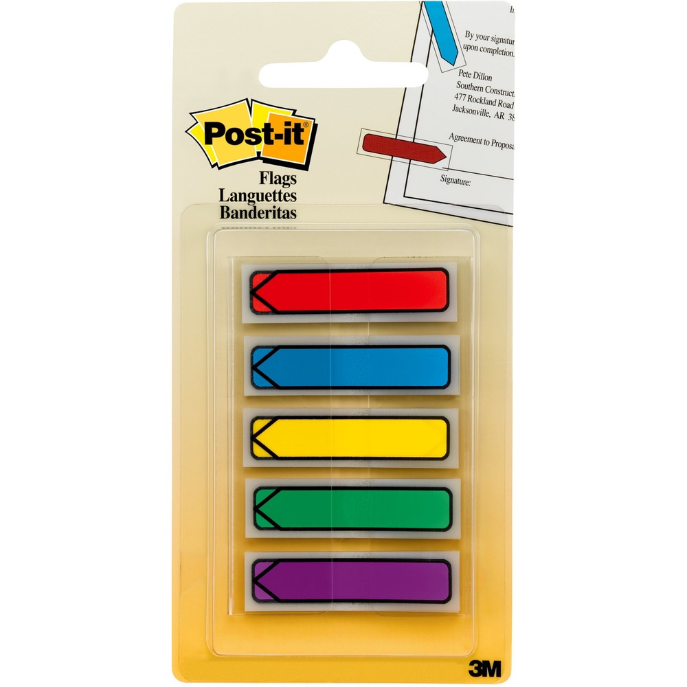 MMM684ARR1 - Post-it Arrow Flags make it simple to direct attention to precisely what is important on a page. Ideal for marking documents without writing on them. Each flag sticks securely and removes cleanly. Assorted colorful, bold arrow points precisely where you need it. Includes clear dispenser to hold flags in different colors. Dispenses one flag at a time. More from the Manufacturer