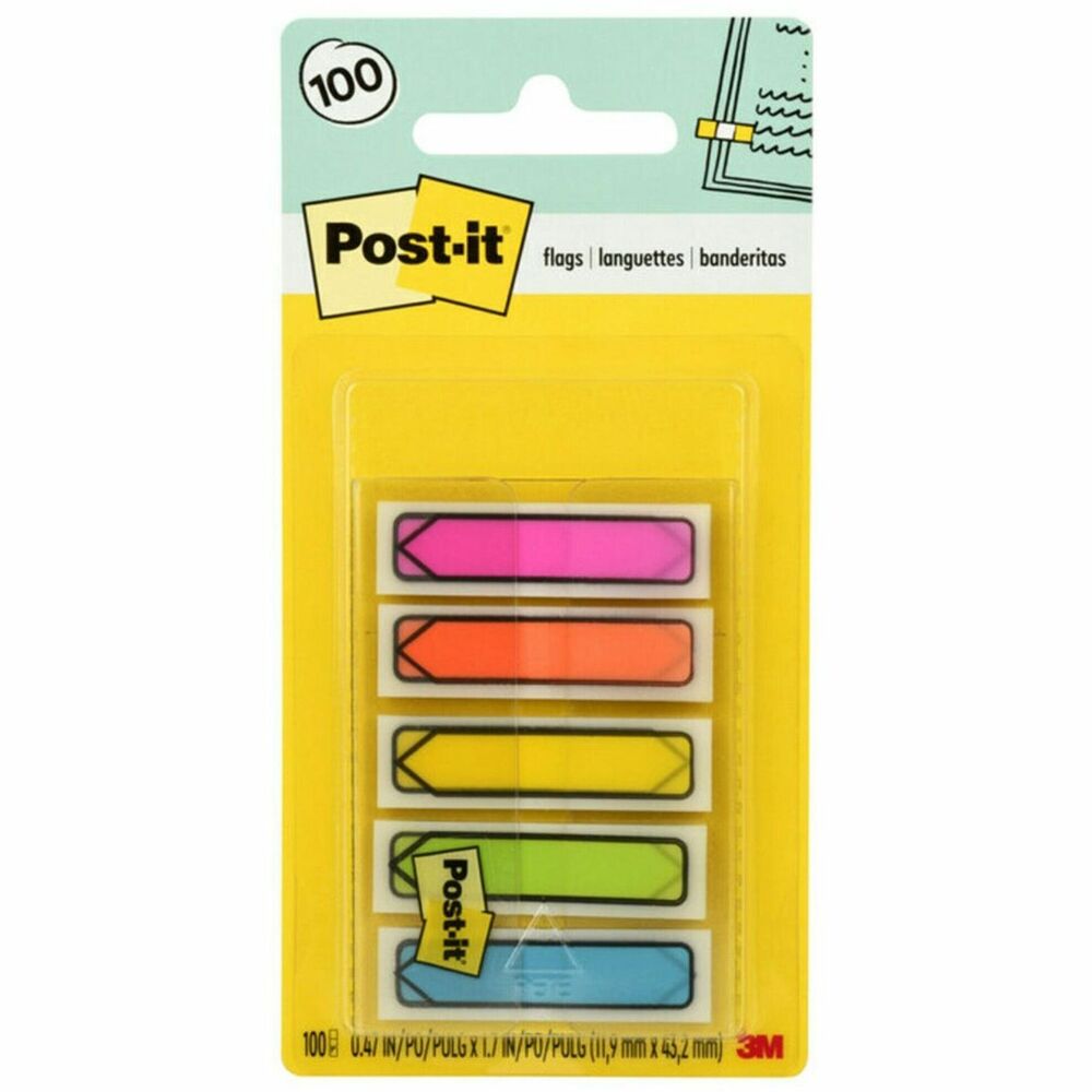 MMM684ARR2 - Post-it Arrow Flags make it simple to direct attention to precisely what is important on a page. Ideal for marking documents without writing on them. Each flag sticks securely and removes cleanly. Assorted colorful, bold arrow points precisely where you need it. Includes clear dispenser to hold flags in different colors. Dispenses one flag at a time. More from the Manufacturer