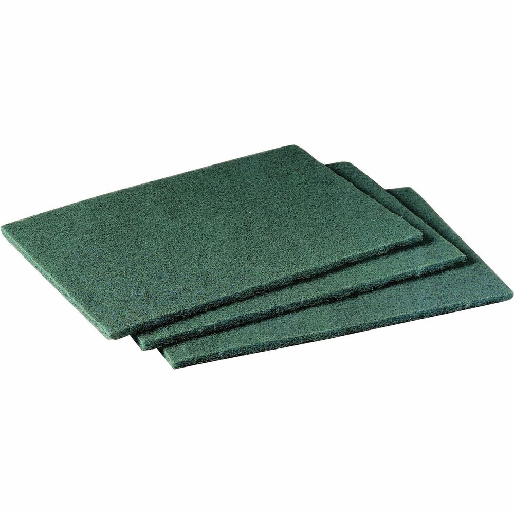 MMM96 - Synthetic scouring pad is excellent for common cleaning jobs and won't leave metal slivers in hands or food. These general-purpose scouring pads are ideal for cleaning desks, counters, walls, stairways, railing, floors, maintenance equipment and kitchen equipment. Nonrusting and resilient, this synthetic pad is an ideal replacement for steel wool or stainless steel scrubbers.