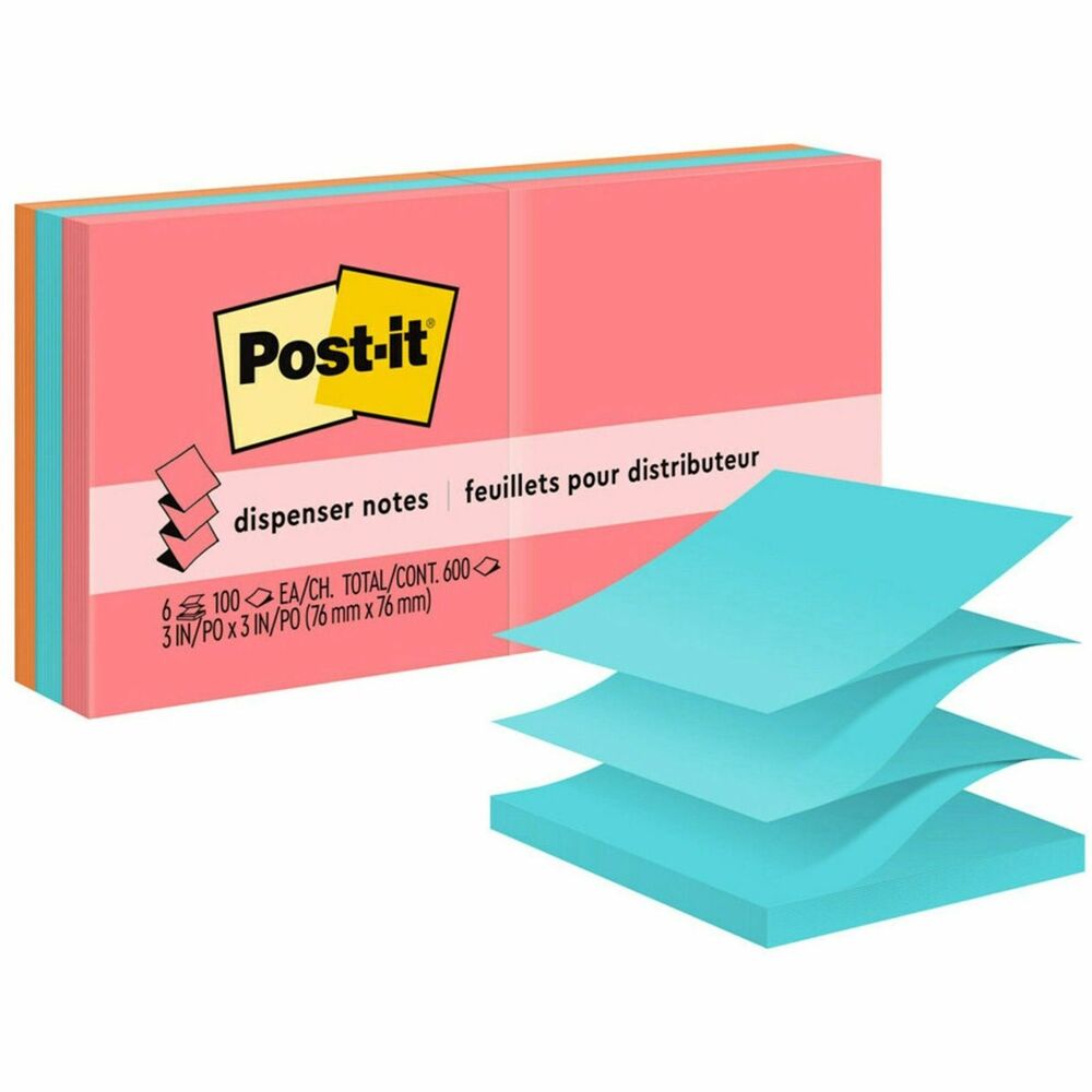 MMMR330AN - Post-it Pop-up Refill Notes are designed for use in Post-it Pop-up Note Dispensers (sold separately). Self-adhesive notes offer the convenience of grabbing just one note, with just one hand. The accordion-style notes pop up one at a time from a specially designed dispenser (sold separately), keeping Post-it Notes at your fingertips. Neon pads are the perfect size for notes, numbers and lists. Repositionable adhesive won't mark paper and other surfaces. The paper in Post-it Notes is sourced from certified, renewable and responsibly managed forests. Each pad contains 100 sheets. More from the Manufacturer