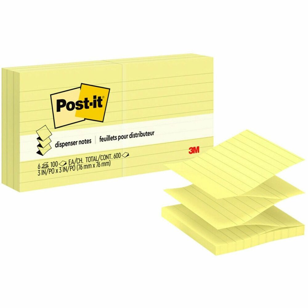 MMMR335YW - Post-it Pop-up Refill Notes are designed for use in Post-it Pop-up Note Dispensers (sold separately). Self-adhesive notes offer the convenience of grabbing just one note, with just one hand. The accordion-style notes pop up one at a time from a specially designed Pop-up dispenser (sold separately), keeping the notes at your fingertips. Notes are ruled so you can make neater notes. Repositionable adhesive won't mark paper and other surfaces. The paper in Post-it Notes is sourced from certified, renewable and responsibly managed forests. Each pad contains 100 sheets. More from the Manufacturer