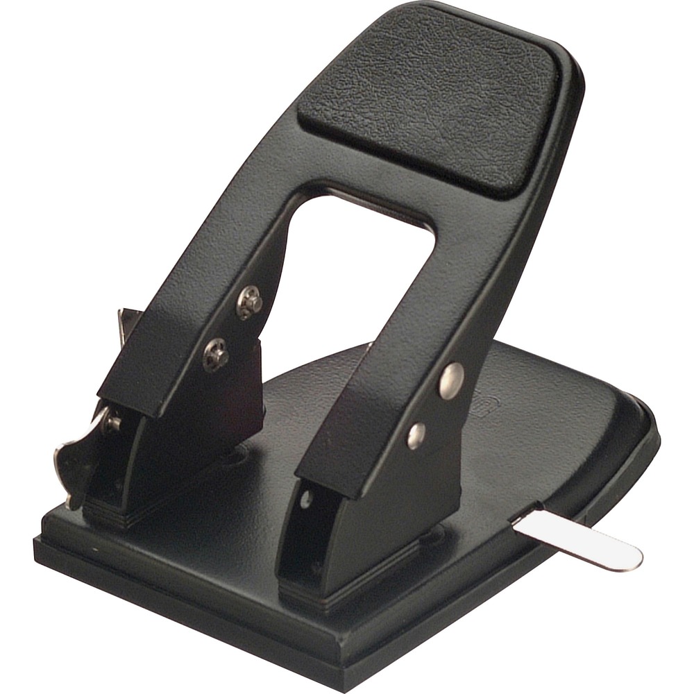 OIC90082 - Officemate 90083 Heavy duty 2-hole punch with padded rubber handle and adjustable paper guide. Punches ¼" holes in up to 50 sheets of 20 lb. paper without the threat of jamming. Sturdy metal construction. Black. More from the Manufacturer