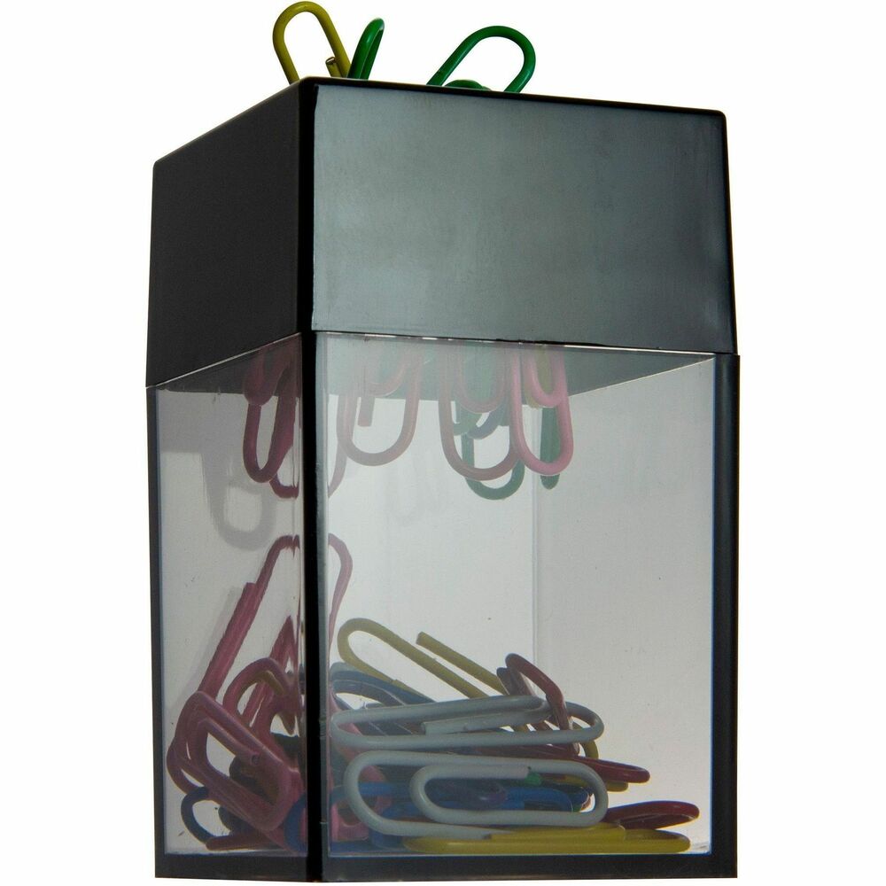 OIC93690 - Magnetic Top Paper Clip Holder keeps paper clips (not included) in place for easy access and handling. Removable top allows effortless refilling. Frosted, see-through look lets you view when it's time to refill your dispenser. More from the Manufacturer