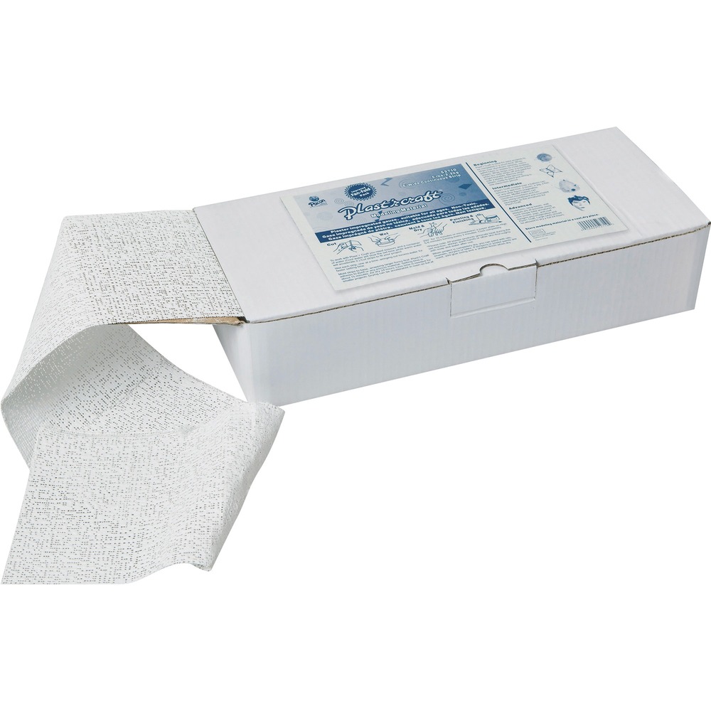 PAC52710 - Plaster-impregnated gauze that comes in a convenient 5 lb. fanfolded package. The gauze band is 6" wide, and the continuous fanfold packing allows easy use and handling. Simply cut to desired lengths, wet strips and mold around a base shape. Plast'r Craft adheres to itself or any porous material. After it dries, sand smooth and paint. Instructions are included.
