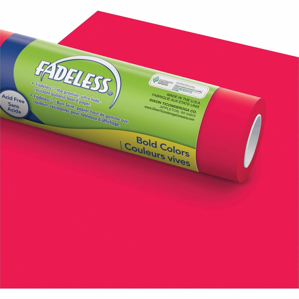 PAC57035 - Let Fadeless Bulletin Board Art Paper spark your bulletin board ideas. Create fun and inviting classrooms with this premier, ultra fade-resistant paper. Use on bulletin boards, doors, file cabinets, backdrops, 3D paper sculptures and more. Durable construction and acid-free qualities create long-lasting displays. Recyclable paper on convenient rolls is perfect for school, home and office projects.