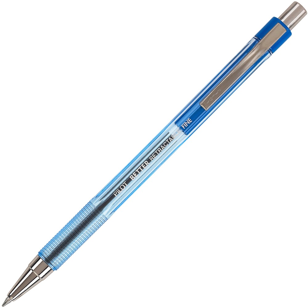 PIL30001 - Retractable pen features a stainless steel point, stylish metal clip, crystal-clear barrel and nonslip grip. Stainless steel point delivers consistent writing. Ribbed finger grip affords comfort and control. Better Ballpoint Pens are refillable.