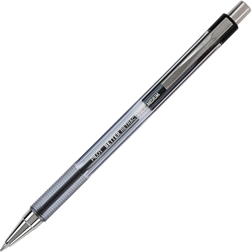 PIL30005 - Retractable pen features a stainless steel point, stylish metal clip, crystal-clear barrel and nonslip grip. Stainless steel point delivers consistent writing. Ribbed finger grip affords comfort and control. Better Ballpoint Pens are refillable.